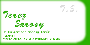 terez sarosy business card