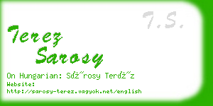 terez sarosy business card